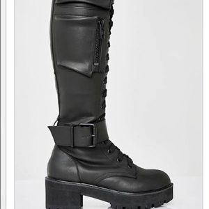 Obsidian pocket combat boots